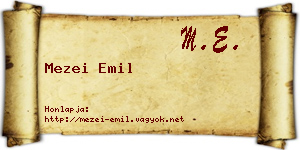 Mezei Emil névjegykártya