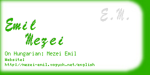 emil mezei business card